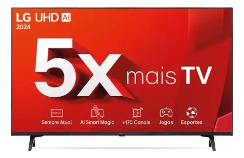 Smart Tv 4k 43" Lg Uhd 43ut8000 Processador a5 Ger7 AI Alexa Chromecast integrado Otimizador de Jogos webOS 24
