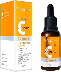 Max Love Sérum Facial Vitamina C, 10 em 1, Pele Hidratada, Macia e Iluminada, 30ml