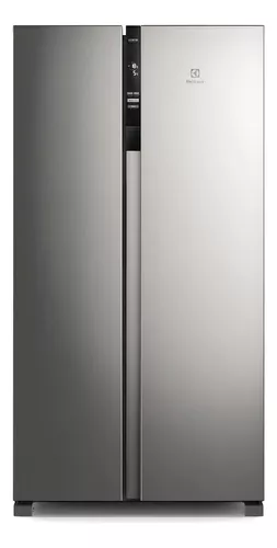 Geladeira Electrolux IS4S Frost Free Inverter 435L Side by Side cor Inox Look 220V