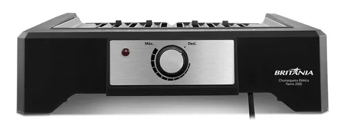 Churrasqueira Elétrica Britânia Bcq2000 Flame Grelha Argenti Cor Preto 220V