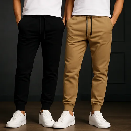 Kit 2 Calças Jogger Camuflada Sarja Masculina Punho Elastico