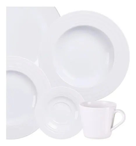Aparelho de Jantar Tramontina Vibrare Porcelana 20 Peças Cor Branco
