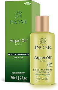 Inoar, Óleo de Argan 60ml – Tratamento Nutritivo e Antifrizz, Hidratação Profunda, Brilho Imediato, Proteção Térmica, Para Todos os Tipos de Cabelo