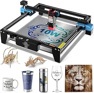 Twotrees TTS-10 Pro Máquina de Gravação a Laser, Cortador a Laser de Diodo de 10W, Gravação em Alta Velocidade, Gravador a Laser para Madeira, Metal, Couro e Acrílico