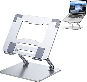 Suporte para Notebook Adjustable Laptop Stand - Alumínio Elevador com Ventilação para Resfriamento, Base Antiderrapante - para MacBook, Dell, Lenovo e Todos Notebooks 10-17"