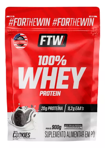 Whey Protein 100% Concentrado Refil 900g Sabor Cookies - FTW