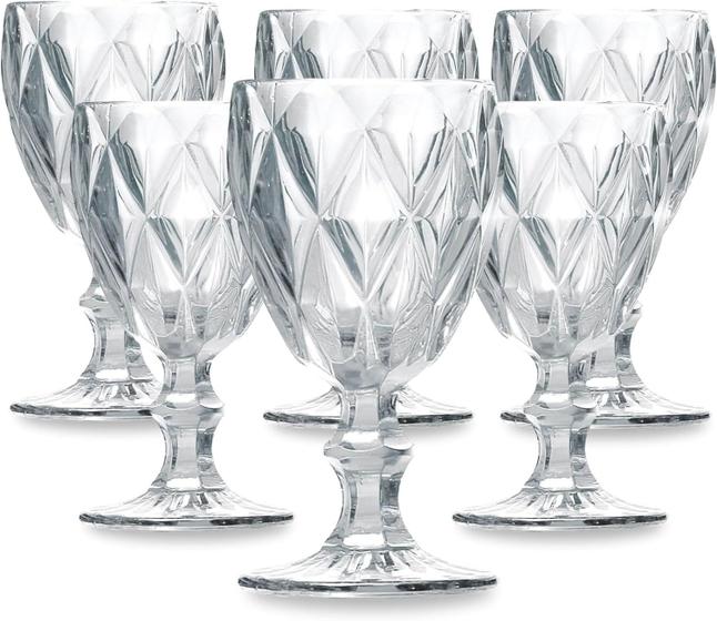 Jogo De 6 Taças De Vidro 320ml Diamante Cor Transparente - Dubai