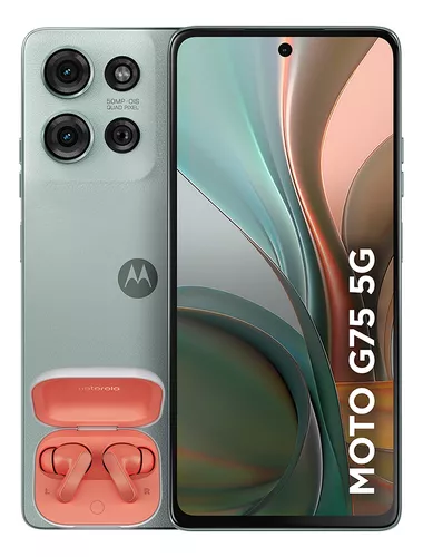 Smartphone Motorola Moto g75 5G music edition Moto Buds - 256GB 16GB (8GB RAM+8GB Ram Boost) e 50MP Sony Lytia 600 Camera Moto AI Ultrarresistencia militar - Cinza Vegan Leather