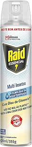 Inseticida Aerossol Multi-Insetos com Óleo de Citronela Raid Essencial Frasco 420ml Spray