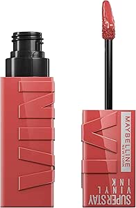 Maybelline NY Batom Líquido Longa Duração, Acabamento Espelhado e Brilho Instantâneo Super Stay Vinyl Ink Peachy 4,2ml