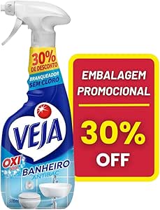Veja Limpador Spray Anti Bac Banheiro Oxi 500Ml Oferta Transparente