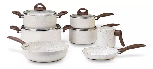 Jogo De Panelas 7 Peças Ceramic Life Vanilla Brinox