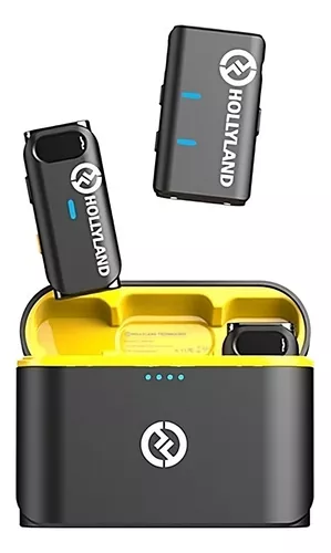 Sistema Microfone Lapela Sem Fio Hollyland LARK M1 DUO Para 2 Pessoas 2,4 GHz Black