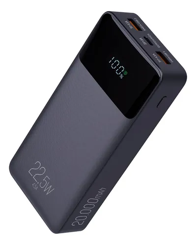 Power Bank Pro 20000mAH ELG PB200BK, Bateria Portátil Universal, Carga Rápida, Display Indicador, Entradas Micro USB e USB-C, 2 Portas USB-A, PD+QC3.0, Preto