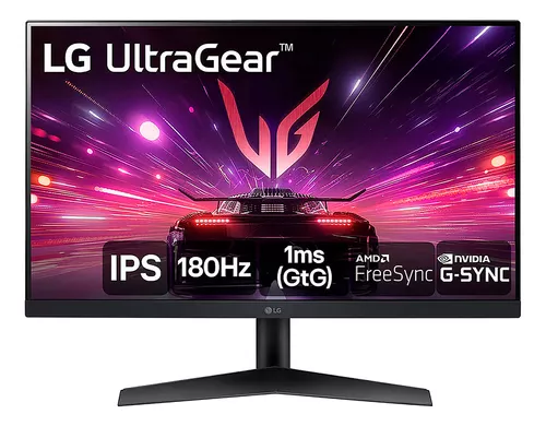 Monitor Gamer LG UltraGear 24” 24GS60F-B IPS Full HD 180Hz 1ms (GtG) NVIDIA® G-SYNC® AMD FreeSync™ HDR10 sRGB 99% HDMI DisplayPort