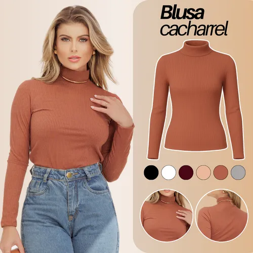 Blusa Feminina Segunda Pele Gola Alta Manga Comprida