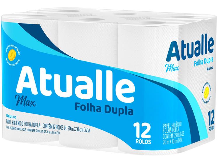 Papel Higiênico Folha Dupla Mili Atualle Max 12 Rolos 20m