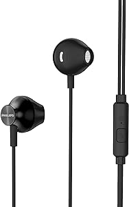 PHILIPS, Fone de Ouvido com Microfone, TAUE101BK/00, Com fio de 1,2 metros, intra-auricular, Preto