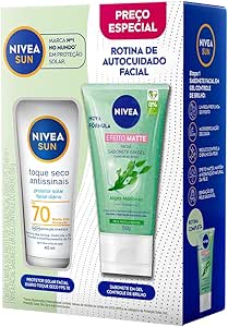 NIVEA PROT SOL FACIAL T.SECO FPS70 40ML + GEL LIMPEZA REFRESC CONTR BRILHO 150GR