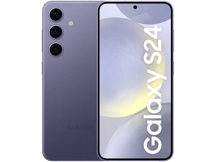Smartphone Samsung Galaxy S24 6,2" Galaxy AI 256GB Violeta 5G 8GB RAM Câm. Tripla 50MP + Selfie 12MP Bateria 4000mAh Dual Chip