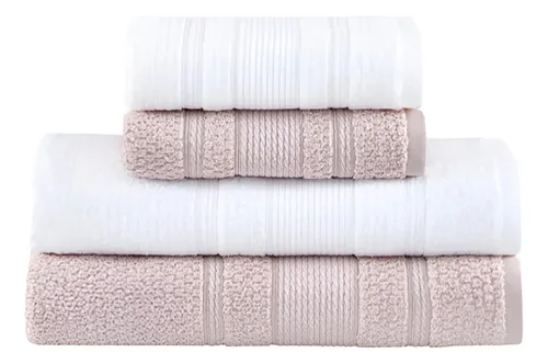 Jogo De Toalhas Buddemeyer Bella Extra Soft Banho 4 Peças Branco/bege