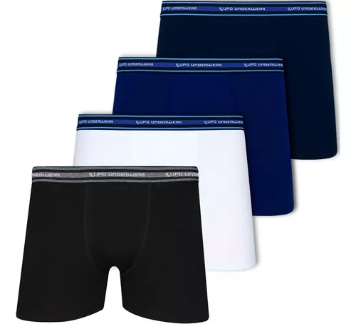 Kit 4 Cuecas Boxer Lupo Algodão Respirável Cotton Original