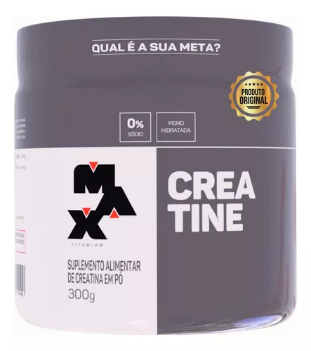 Creatina 300g Pura 100% Monohidratada Max Titanium Sabor Sem sabor