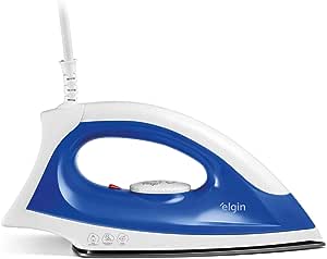 Ferro de Passar a Seco Iron Force Elgin Super Leve Branco e Azul Base Antiaderente 110V