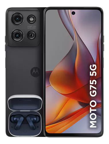 Smartphone Motorola Moto g75 5G + Moto Buds - 256GB 16GB (8GB RAM+8GB Ram Boost) e 50MP Sony Lytia 600 Camera Moto AI Ultrarresistencia militar - Preto