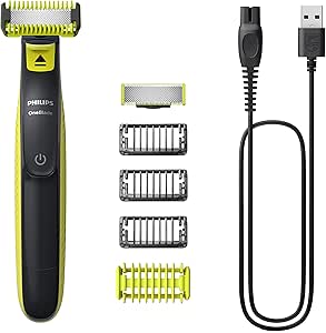 Aparador e raspador para rosto e corpo OneBlade com 4 pentes, à prova d’água, bivolt - QP2824/10 Philips