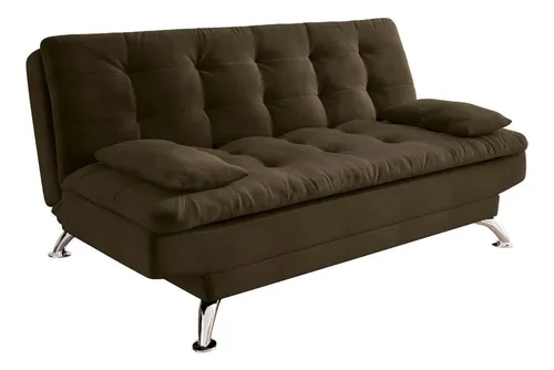 Sofá-cama 3 Lugares Casal Premium Ii Suede Café