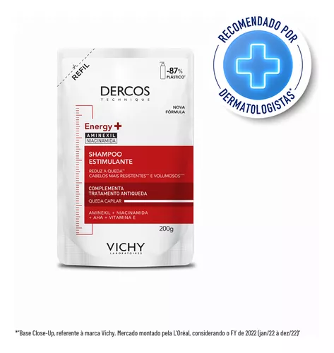 Refil Shampoo Dercos Energy+ 200g Vichy