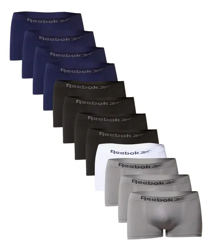 Kit 12 Cuecas Boxer Microfibra Adulto S/ Costura Reebok