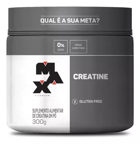 Suplemento Creatina Max Titanium Monohidratada em Pó Pote 300g Creatina Po Sem Sabor