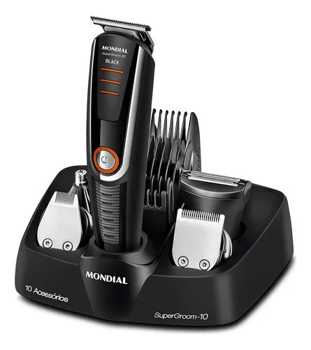 Aparador Mondial Supergroom 10x1 Bg-16 Barba Cabelo Bigode Cor Preto 127/220V