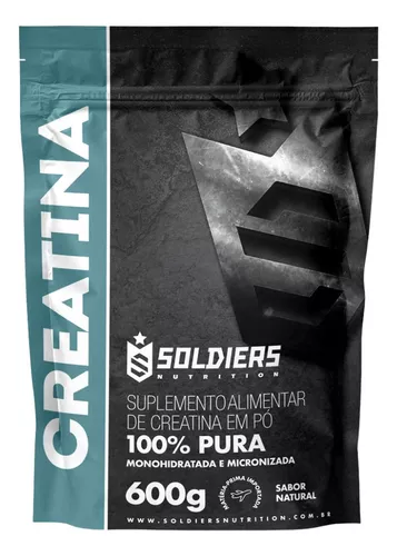Creatina Monohidratada 600g 100% Pura Soldiers Nutrition Sem Sabor
