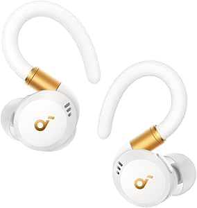 soundcore Sport X20 da Anker, Fone de Ouvido Sem Fio para Treinos, Ganchos Ajustáveis, Cancelamento de Ruído, Graves Intensos, IP68, À Prova de Suor e Poeira, 48H de Reprodução, Fones para Academia