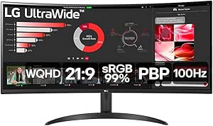 Monitor LG 34" 100Hz 5ms UltraWide Curvo 34WR50QC-B.AWZM