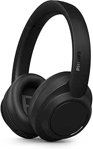 Headphone Bluetooth, PHILIPS, TAH6509BK/00, Com Cancelamento de Ruído Ativo ANC, Até 70 horas de bateria, Preto