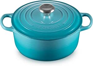 LE CREUSET Panela Redonda, 24 Cm - Signature, 2117724, Azul Caribe, de Ferro
