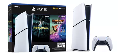 Console Sony Playstation 5 Slim Digital Branco 1tb + Jogos Ratchet And Clank E Returnal
