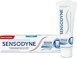 Sensodyne Creme Dental Repair e Protect, Reparação Profunda e Proteção Diária para Dentes e Gengivas Sensíveis, 100g