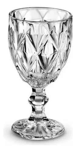 Jogo De Taças Diamond Vidro Taça De Vinho 340 Ml 6 Pçs