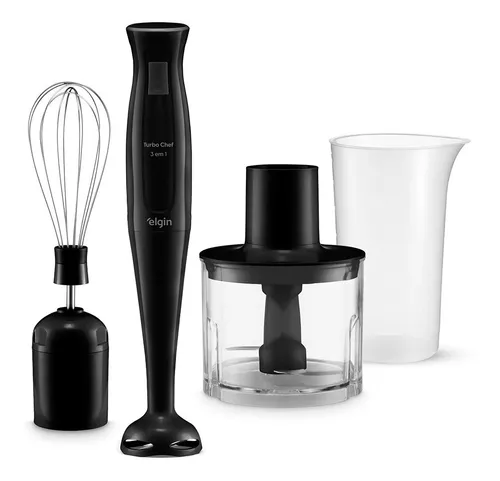 Mixer Turbo Chef 3 Em 1 200w Triturador E Fuet 220v Elgin Cor Preto