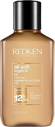 Redken Óleo Capilar All Soft Argan-6 | Para Cabelos Secos | Condiciona profundamente o cabelo, adiciona suavidade e brilho | Com Óleo de Argan | 111ml
