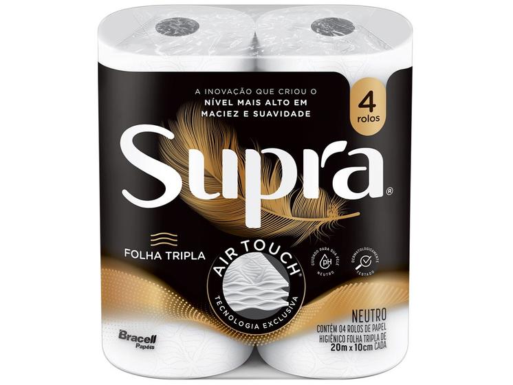 Papel Higiênico Folha Tripla Bracell Supra 4 Rolos 20m