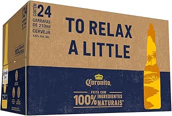 Pack Cerveja Coronita Pilsen, 210ml, Long Neck, Caixa 24 unidades