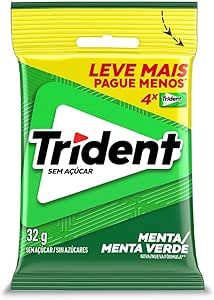 Pack Goma de Mascar Menta Trident Pacote 32g 4 Unidades