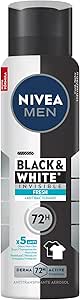NIVEA MEN Desodorante Masculino Antitranspirante Aerossol Black & White INVISIBLE Fresh 150ml - Proteção prolongada contra odor, suor e manchas + antibacteriano