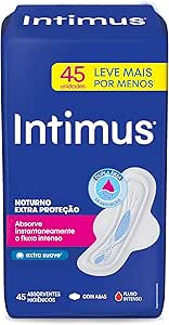 Intimus® Absorvente Noturno Extra Proteção Cobertura Suave, 45 unidades